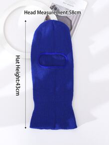 2pcs Women's New Solid Color Single Hole Cold-Proof Warm Outdoor Cycling Sports Knitted Hat, Daily Wear