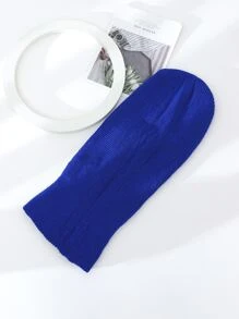 2pcs Women's New Solid Color Single Hole Cold-Proof Warm Outdoor Cycling Sports Knitted Hat, Daily Wear