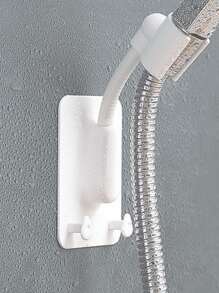 一件白色無需打孔360度通用可調節淋浴頭固定架