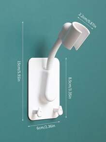 一件白色無需打孔360度通用可調節淋浴頭固定架