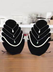 1 pieza Estante de exhibición de joya liso - Negro - Ver 1