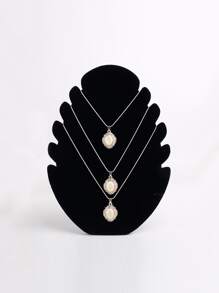 1 pieza Estante de exhibición de joya liso - Negro - Ver 2