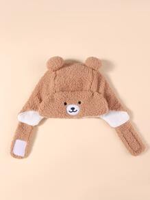 1pc Baby Bear Design Plush Hat