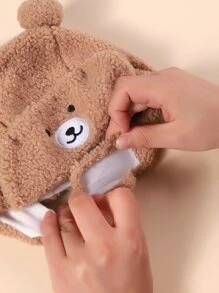 1pc Baby Bear Design Plush Hat