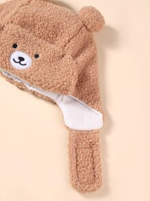 1pc Baby Bear Design Plush Hat