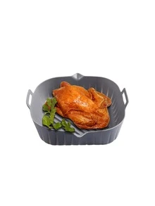 1pc Air Fryer Silicone Pot - Grey - View 3