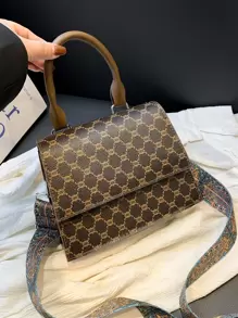 Mini Geometric Pattern Flap Square Bag - Multicolor - View 1
