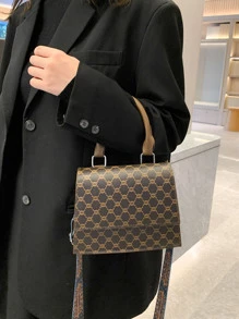 Mini Geometric Pattern Flap Square Bag - Multicolor - View 3