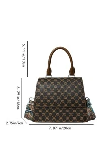 Mini Geometric Pattern Flap Square Bag - Multicolor - View 5
