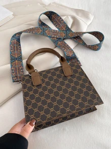 Mini Geometric Pattern Flap Square Bag - Multicolor - View 6