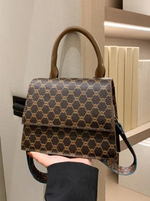 Mini Geometric Pattern Flap Square Bag - Multicolor - View 8