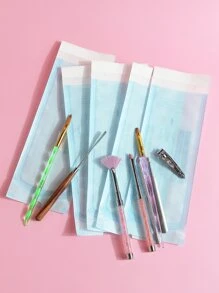 klimonla 20pcs Disposable Self-Sealing Nail Tool Sterilization Pouch UV Disinfection Storage Bag (Medium Size),Nail Supplies,Nail Tools,Nail Art Tools,Back To School,Nails,Nail Tools For Press On Nails - Blue and White - View 4