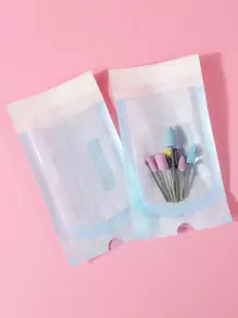 klimonla 20 件一次性小型自封紫外线消毒美甲工具收纳袋，美甲用品，美甲工具，美甲工具，返校，指甲，按压指甲用美甲工具 - 藍白色 - 查看 1