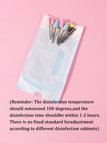 klimonla 20 件一次性小型自封紫外线消毒美甲工具收纳袋，美甲用品，美甲工具，美甲工具，返校，指甲，按压指甲用美甲工具 - 藍白色 - 查看 3