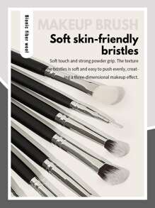 10PCS Makeup Brush Sets Premium Synthetic Hair Eyeshadow Blending Brush Sets Cosmetics Tools For Face And Eyes,Brush Set,Makeup Brush Kit,Make Up Brush Set,Make Up Set Complete,Makeup Brush Set,Complete Makeup Kit,Brush Kit,Brushes Makeup Set,Makeup Gift Set,Set - Black - View 3