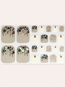 22pcs 3D Rhinestone Shell & Diamond Design Nail Art Stickers, Suitable For Travel & Manicure - Multicolor - View 2