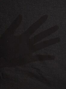 SHEIN LUNE Plus Contrast Swiss Dot Blouse - Black - View 8