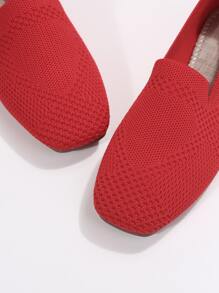 螢光紅方頭樂福鞋 - 紅色 - 查看 6