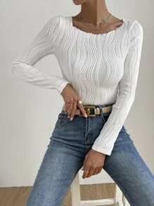 Chiquease 素色圓領T恤 - 白色 - 查看 1