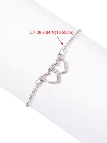 Heart Decor Chain Bracelet - Silver - View 4