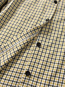 小女童格紋印花腰帶襯衫洋裝