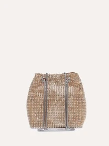 Long lanh lấp lánh quyến rũ, Sequin, Sang trọng, Túi đựng đồ trang trí bằng kim cương nhỏ sáng bóng Túi buổi tối, Túi ăn tối Ngọc trai giả, Kim cương giả cho cô gái dự tiệc, Phụ nữ, Cô dâu Hoàn hảo cho bữa tiệc, đám cưới, vũ hội, bữa tối/tiệc, cho cocktail - Rượu sâm banh - Xem 2