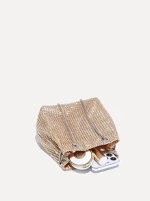 Long lanh lấp lánh quyến rũ, Sequin, Sang trọng, Túi đựng đồ trang trí bằng kim cương nhỏ sáng bóng Túi buổi tối, Túi ăn tối Ngọc trai giả, Kim cương giả cho cô gái dự tiệc, Phụ nữ, Cô dâu Hoàn hảo cho bữa tiệc, đám cưới, vũ hội, bữa tối/tiệc, cho cocktail - Rượu sâm banh - Xem 4