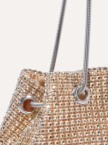Long lanh lấp lánh quyến rũ, Sequin, Sang trọng, Túi đựng đồ trang trí bằng kim cương nhỏ sáng bóng Túi buổi tối, Túi ăn tối Ngọc trai giả, Kim cương giả cho cô gái dự tiệc, Phụ nữ, Cô dâu Hoàn hảo cho bữa tiệc, đám cưới, vũ hội, bữa tối/tiệc, cho cocktail - Rượu sâm banh - Xem 5