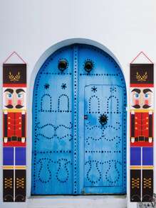 1set-Christmas Porch Sign Banner, Christmas Theme Design Door Couplet Banner, Nutcracker Soldier Banner, For New Year Christmas Indoor Outdoor Scene Layout, Home 2024 Xmas Hanging Ornaments Door Decor Christmas Gifts New Year 2025, Christmas - Multicolor - View 2