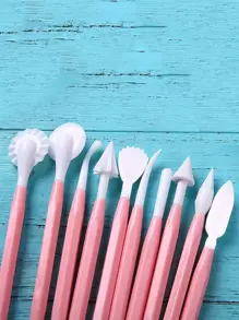 10 piezas herramienta para tallar pasteles - Rosa - Ver 4