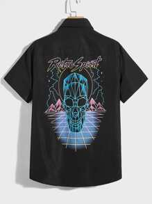 Alterfanart Cyber Life Guys Skull Graphic Shirt - Black - View 1