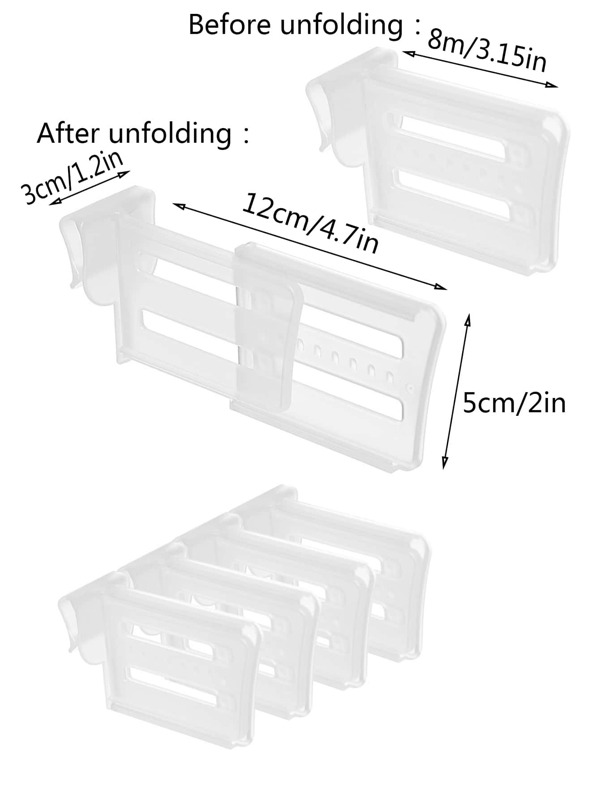 4pcs Refrigerator Storage Partition Board, Retractable Plastic Divider