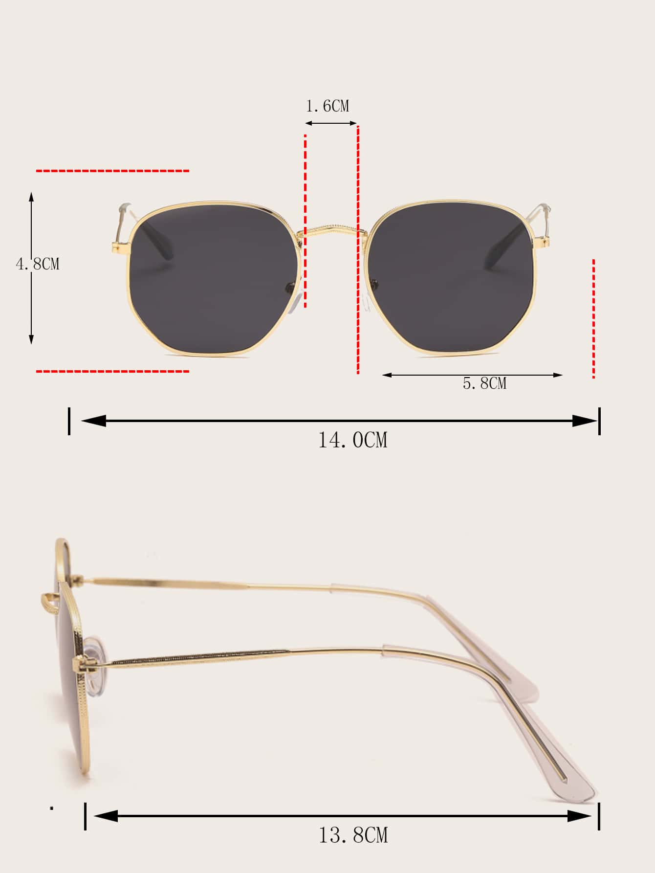 1pc Men Cool Glasses Metal Frame Fashion Glasses Beach Travel