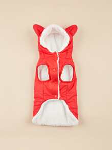 宠物秋季冬季加厚外套 - 紅色 - 查看 8