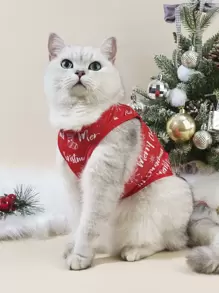 Petsin Christmas Snowman Bell Vest For Pets, 1pc - Red and White - View 1