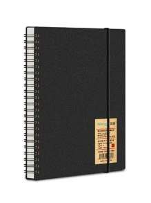 1pc A5 Spiral Notebook - Black - View 3