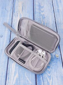 1入組便攜式數據線收納包 - 灰色 - 查看 1