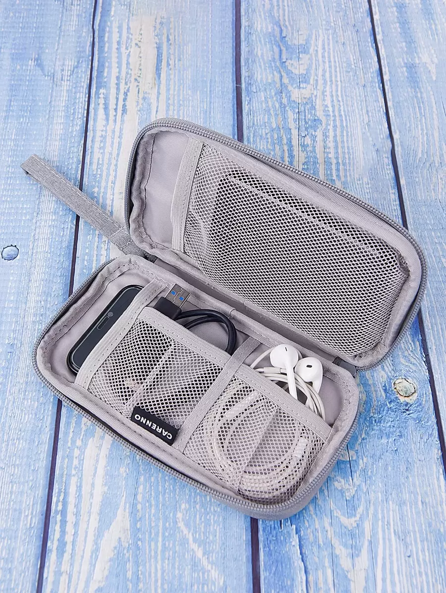 1入組便攜式數據線收納包 - 灰色 - 查看 1