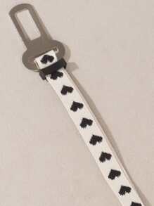 1件装可调节宠物车载安全带，心形图案，适合小型犬猫乘车，可用作狗狗汽车座椅套、宠物汽车座椅套 - 黑與白 - 查看 4