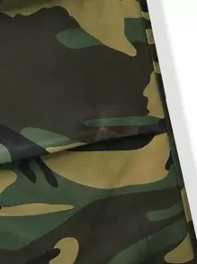 Manfinity EMRG Men Camo Print Flap Pocket Drawstring Waist Cargo Trousers - Multicolor - View 4