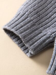 Bebé Jersey de cuello alto de manga raglán - Gris - Ver 3