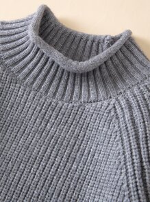 Bebé Jersey de cuello alto de manga raglán - Gris - Ver 4