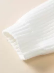 Baby Mock Neck Raglan Sleeve Jumper - White - View 3