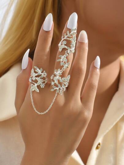 Adjustable Leaf Design Finger Ring, Fashionable & Unique