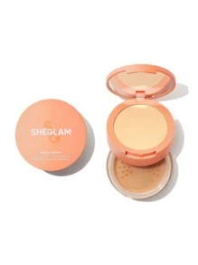 SHEGLAM Insta-Ready Face & Under Eye Setting Powder Duo-Cocoa Loco 2 Em 1 Pó Solto Iluminador Pó Fixador Fosco Sem Poros à Prova D'áGua Maquiagem Facial Pó De Inverno De Natal Marca Beleza Maquiagem Maquiagens CosméTico Para Mulheres E Garotas Perfeito Para Outono E Inverno Ideal Para Y2K Moda Elegante Adequado Para AniversáRio Dia Das MãEs Carnaval Prenda Festa De Pronto Melhor Cor - Cocoa Loco - Visão 14