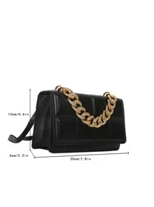 Mini Chain Plaid Square Bag Strap Decorative Chain - Black - View 5