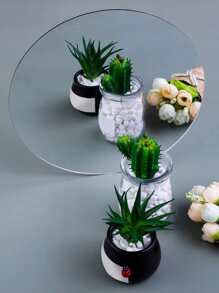 1 bộ Hình tròn bề mặt gương dán tường - Bạc - Xem 5