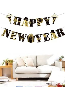 2pcs Gift Box & Slogan Graphic Pull Flag - Multicolor - View 2