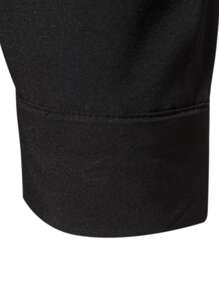 Manfinity Mode Áo sơ mi Nam Nút phía trước màu trơn Công việc - màu đen - Xem 5