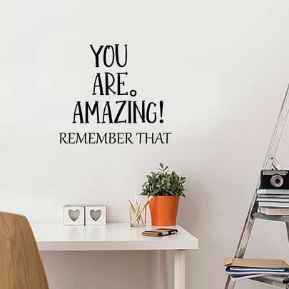 1pc Slogan Graphic Wall Sticker, Stickers, Wall Decal, Vinyl Decal For Home Decorations, Spring Decoration Items Refresh Your Home, Festival Decoration Stickers Gifts Birthday Graduation